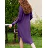 imageEkouaer Womens Nightgown Long Sleeve Sleepshirt V Neck Nightshirt Casual Loungewear Soft SleepwearPurple