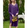 imageEkouaer Womens Nightgown Long Sleeve Sleepshirt V Neck Nightshirt Casual Loungewear Soft SleepwearPurple