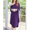 imageEkouaer Womens Nightgown Long Sleeve Sleepshirt V Neck Nightshirt Casual Loungewear Soft SleepwearPurple