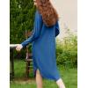 imageEkouaer Womens Nightgown Long Sleeve Sleepshirt V Neck Nightshirt Casual Loungewear Soft SleepwearRoyal Blue