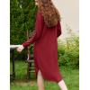imageEkouaer Womens Nightgown Long Sleeve Sleepshirt V Neck Nightshirt Casual Loungewear Soft SleepwearWine Red