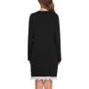 imageEkouaer Womens Nightgown Striped Tee Long Sleeve Comfy Sleep Nightshirt Button Down Pajama DressBlack