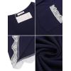 imageEkouaer Womens Nightgown Striped Tee Long Sleeve Comfy Sleep Nightshirt Button Down Pajama DressNavy Blue