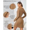 imageEkouaer Womens Nightgown Waffle Knit Long Sleeve Nightgown Sleep shirts Night Dress for Women SXXLBrown