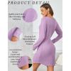imageEkouaer Womens Nightgown Waffle Knit Long Sleeve Nightgown Sleep shirts Night Dress for Women SXXLLilac Purple