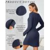 imageEkouaer Womens Nightgown Waffle Knit Long Sleeve Nightgown Sleep shirts Night Dress for Women SXXLNavy Blue
