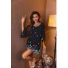 imageEkouaer Womens Sleepshirt Deep V Neck Nightgown Batwing Nightshirt Oversized SleepwearBlack Butterfly