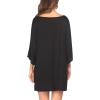 imageEkouaer Womens Sleepshirt Deep V Neck Nightgown Batwing Nightshirt Oversized SleepwearBlack Cat