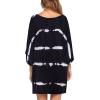 imageEkouaer Womens Sleepshirt Deep V Neck Nightgown Batwing Nightshirt Oversized SleepwearBlack Striped