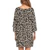 imageEkouaer Womens Sleepshirt Deep V Neck Nightgown Batwing Nightshirt Oversized SleepwearBrown Leopard