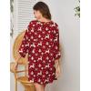 imageEkouaer Womens Sleepshirt Deep V Neck Nightgown Batwing Nightshirt Oversized SleepwearChristmas Snowflake