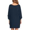 imageEkouaer Womens Sleepshirt Deep V Neck Nightgown Batwing Nightshirt Oversized SleepwearNavy