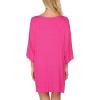 imageEkouaer Womens Sleepshirt Deep V Neck Nightgown Batwing Nightshirt Oversized SleepwearPink