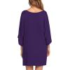 imageEkouaer Womens Sleepshirt Deep V Neck Nightgown Batwing Nightshirt Oversized SleepwearPurple