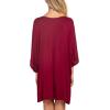 imageEkouaer Womens Sleepshirt Deep V Neck Nightgown Batwing Nightshirt Oversized SleepwearRed Letters
