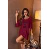 imageEkouaer Womens Sleepshirt Deep V Neck Nightgown Batwing Nightshirt Oversized SleepwearRed Letters