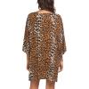 imageEkouaer Womens Sleepshirt Deep V Neck Nightgown Batwing Nightshirt Oversized SleepwearYellow Leopard