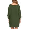 imageEkouaer Womens Sleepshirt Deep V Neck Nightgown Batwing Nightshirt Oversized SleepwearZarmy Green