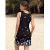 imageEkouaer Nightgowns for Women 3 Pack Sleep Shirts Sleeveless Tank Nightshirts Chemise Sleepwear Sexy Night Dress SXXXL3 Pckblackbluebutterfly Print