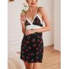 imageEkouaer Sleepwear Womens Chemise Nightgown Full Slip Lace Lounge DressCherry Print