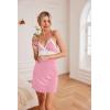 imageEkouaer Sleepwear Womens Chemise Nightgown Full Slip Lace Lounge DressPink