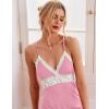 imageEkouaer Sleepwear Womens Chemise Nightgown Full Slip Lace Lounge DressPink