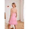 imageEkouaer Sleepwear Womens Chemise Nightgown Full Slip Lace Lounge DressPink