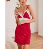 imageEkouaer Sleepwear Womens Chemise Nightgown Full Slip Lace Lounge DressRed