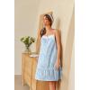 imageEkouaer Womens 100 Cotton Lace Nightgown Sleeveless Sleep Dress Victorian Sleepshirt Button Strap GownBlue Floral