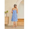 imageEkouaer Womens 100 Cotton Lace Nightgown Sleeveless Sleep Dress Victorian Sleepshirt Button Strap GownBlue Flower