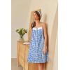 imageEkouaer Womens 100 Cotton Lace Nightgown Sleeveless Sleep Dress Victorian Sleepshirt Button Strap GownBlue Flower