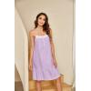 imageEkouaer Womens 100 Cotton Lace Nightgown Sleeveless Sleep Dress Victorian Sleepshirt Button Strap GownCandy Purple