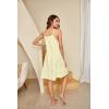 imageEkouaer Womens 100 Cotton Lace Nightgown Sleeveless Sleep Dress Victorian Sleepshirt Button Strap GownCandy Yellow