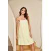 imageEkouaer Womens 100 Cotton Lace Nightgown Sleeveless Sleep Dress Victorian Sleepshirt Button Strap GownCandy Yellow