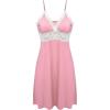 imageEkouaer Sleepwear Womens Chemise Nightgown Full Slip Lace Lounge DressPink