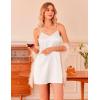 imageEkouaer Lingerie for Women Silk Nightgown Satin Sleep Dress Sleeveless Sleepwear Mini Slip Chemise SXXLWhite