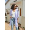 imageEkouaer Womens Nightgown and Robe Set 34 Sleeves Robes 2 Piece Bathrobe Set Vneck Lace Cami Sleepwear with Pockets S2XLBlue and White Butterflies
