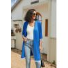 imageEkouaer Womens Nightgown and Robe Set 34 Sleeves Robes 2 Piece Bathrobe Set Vneck Lace Cami Sleepwear with Pockets S2XLRoyal Blue