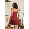 imageEkouaer Womens Nightgown and Robe Set 34 Sleeves Robes 2 Piece Bathrobe Set Vneck Lace Cami Sleepwear with Pockets S2XLWine Red
