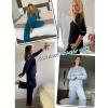 imageEkouaer Womens Pajama Sets 2 piece Lounge Sets for Women Vneck Long Sleeve Top and Elastic Waist Pants with PocketsLight Blue