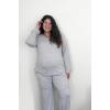 imageEkouaer Womens Pajama Sets 2 piece Lounge Sets for Women Vneck Long Sleeve Top and Elastic Waist Pants with PocketsLight Gray