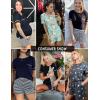 imageEkouaer Womens Pajamas Sets Shorts 2 Piece Short Sleeve Lounge Sets Sleepwear Soft Pjs with PocketsDark Grey White Star