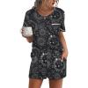 imageEkouaer Womens Pajamas Sets Shorts 2 Piece Short Sleeve Lounge Sets Sleepwear Soft Pjs with PocketsBlack Sun Moon