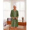 imageEkouaer Women Zipper Robe Lightweight House Coat Zipper Front Short Bathrobes Soft Nightgown with Pockets S3XLArmy Green