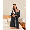 imageEkouaer Women Zipper Robe Lightweight House Coat Zipper Front Short Bathrobes Soft Nightgown with Pockets S3XLBlack