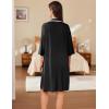 imageEkouaer Women Zipper Robe Lightweight House Coat Zipper Front Short Bathrobes Soft Nightgown with Pockets S3XLBlack