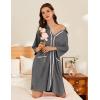 imageEkouaer Women Zipper Robe Lightweight House Coat Zipper Front Short Bathrobes Soft Nightgown with Pockets S3XLDark Grey
