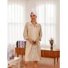 imageEkouaer Women Zipper Robe Lightweight House Coat Zipper Front Short Bathrobes Soft Nightgown with Pockets S3XLKhaki