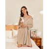 imageEkouaer Women Zipper Robe Lightweight House Coat Zipper Front Short Bathrobes Soft Nightgown with Pockets S3XLKhaki