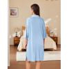 imageEkouaer Women Zipper Robe Lightweight House Coat Zipper Front Short Bathrobes Soft Nightgown with Pockets S3XLLight Blue